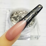 COLOURED ACRYLIC POWDER - SILVERS & BLACKS